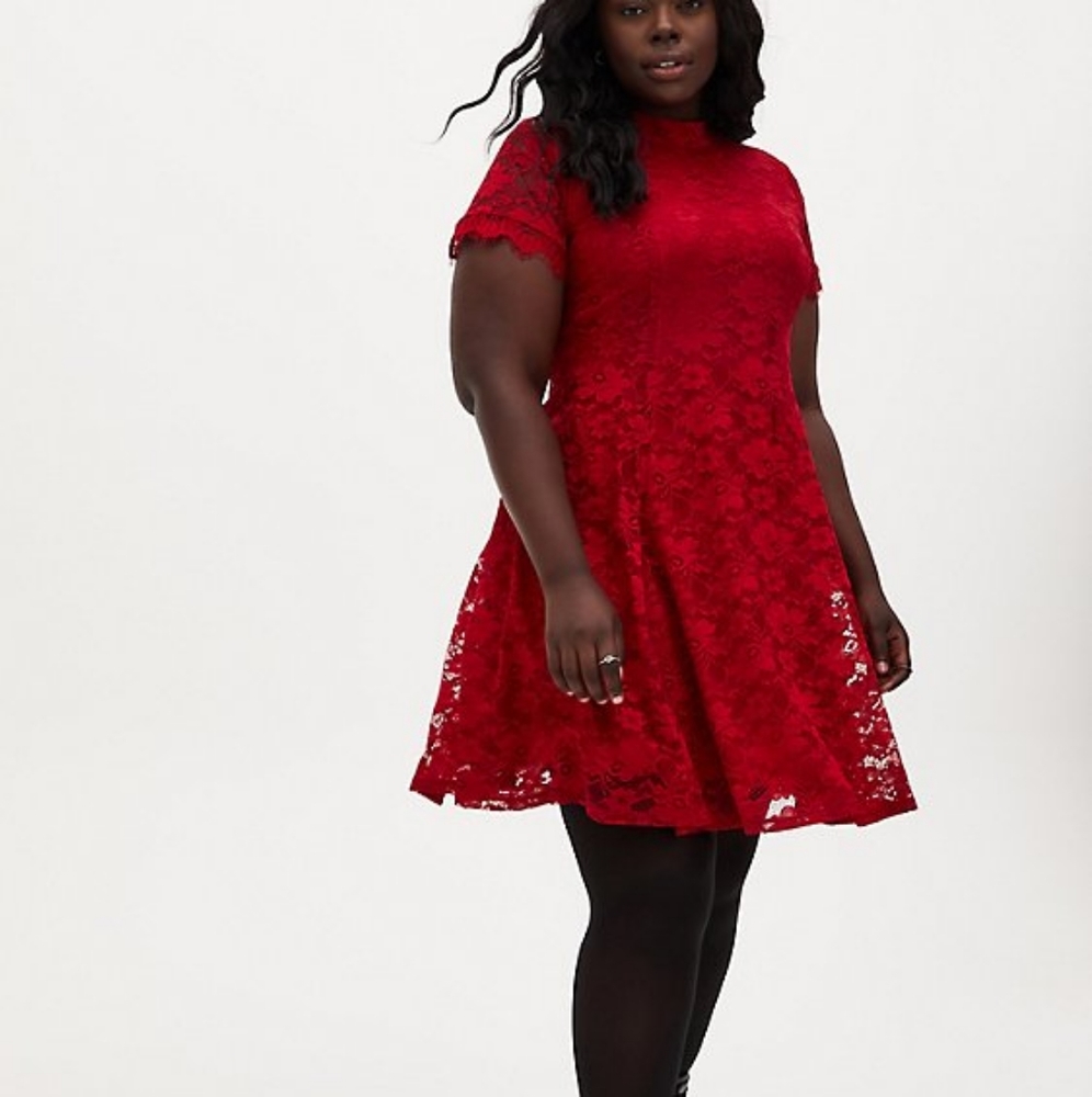 Torrid Red Lace Dress